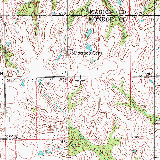 Topographic Map of Thompsonville Post Office (historical), IA