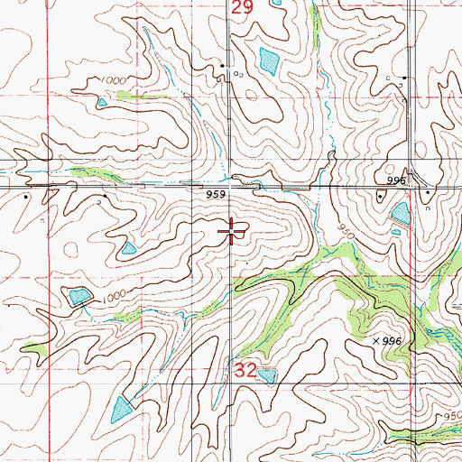 Topographic Map of Osprey Post Office (historical), IA