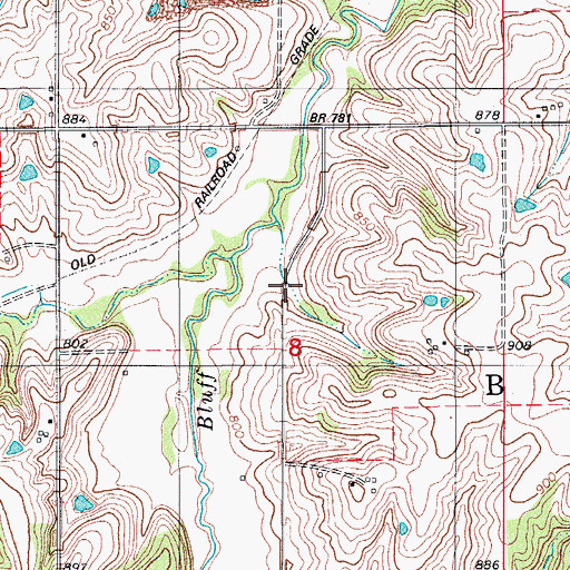 Topographic Map of Whiteburg Post Office (historical), IA