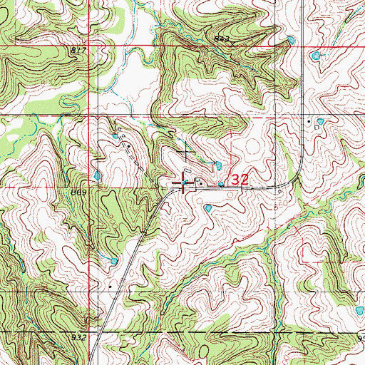Topographic Map of Rexfield (historical), IA