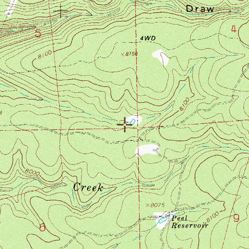Topographic Map of Peel Number Three Reservoir, CO