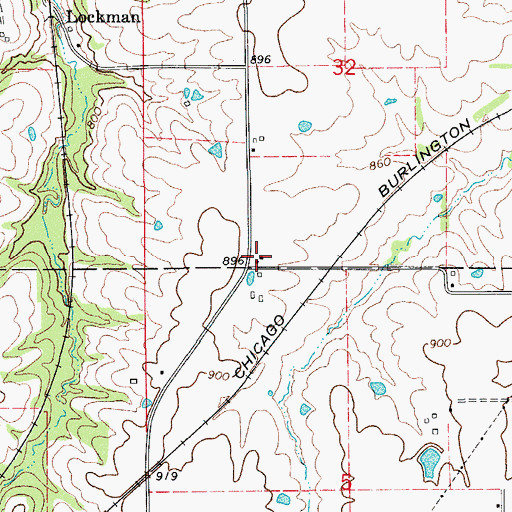 Topographic Map of Chisholm Post Office (historical), IA