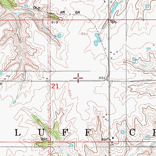 Topographic Map of Fraker Post Office (historical), IA