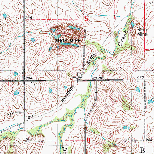 Topographic Map of Bluff Creek (historical), IA