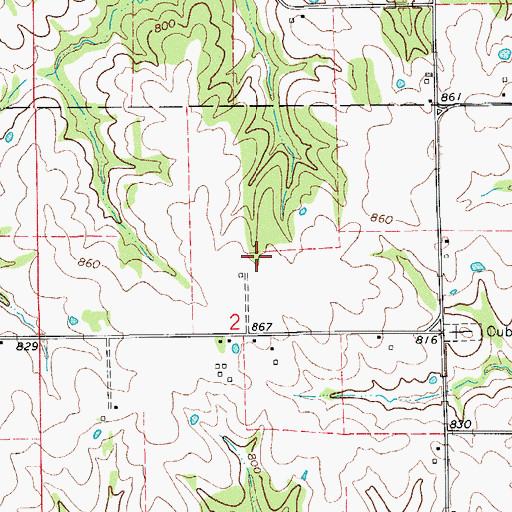 Topographic Map of Cuba Post Office (historical), IA