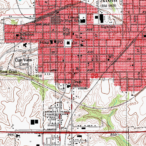 Topographic Map of Reorganized Church of Jesus Christ of Latter Day Saints, IA