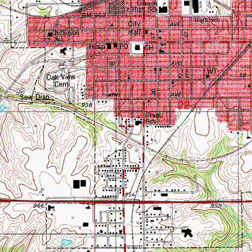 Topographic Map of Seventh Day Adventist Church, IA