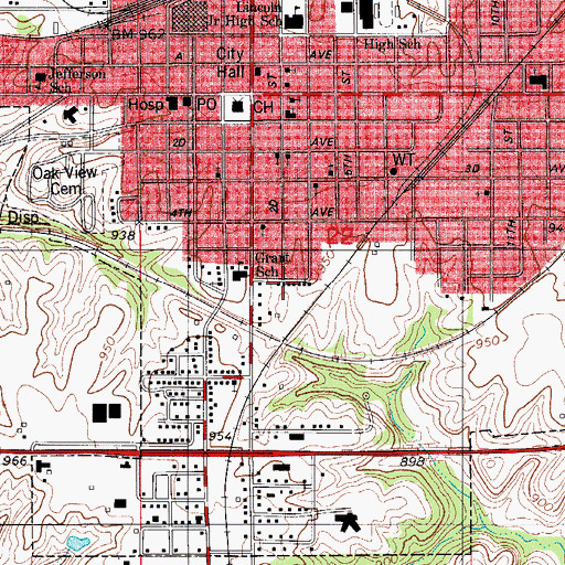 Topographic Map of First Christian Church, IA