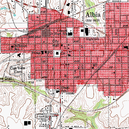 Topographic Map of Grace Episcopal Church, IA
