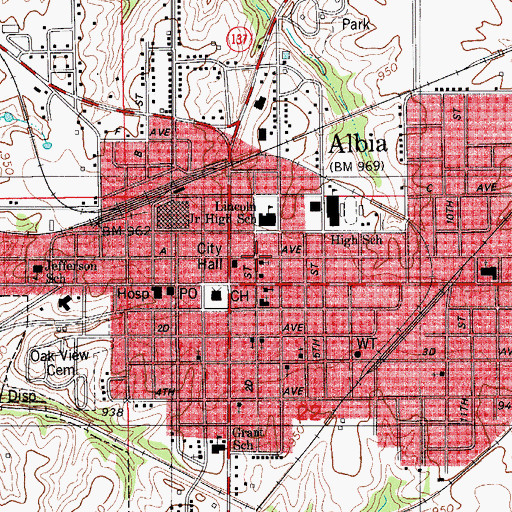 Topographic Map of Church of the Open Bible, IA