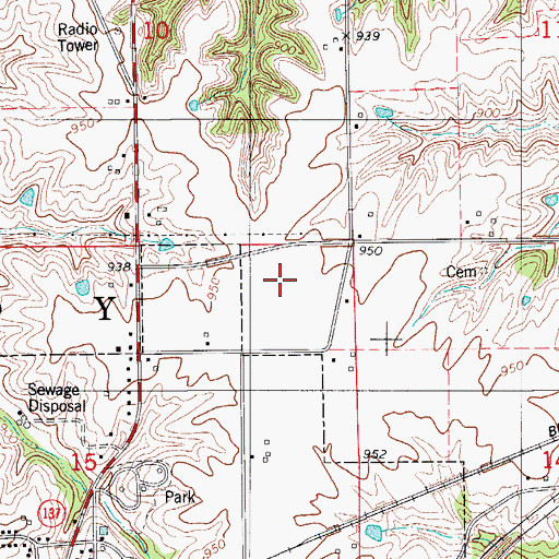 Topographic Map of Monroe County Professional Clinic, IA