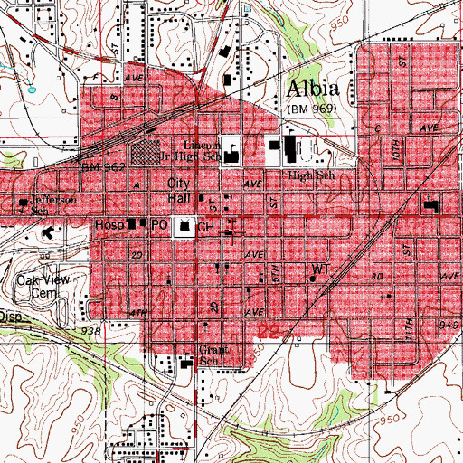 Topographic Map of Brees Rest Home, IA