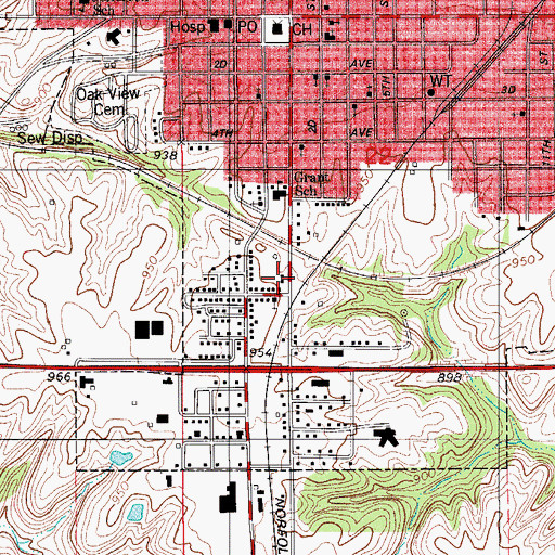 Topographic Map of Chiropractic Health Center, IA