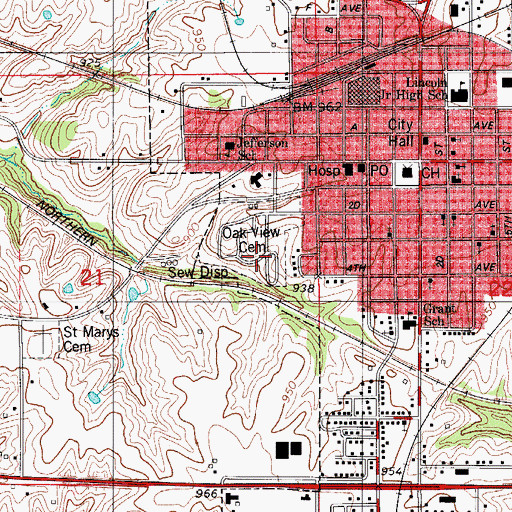 Topographic Map of William Crockett Historical Marker, IA
