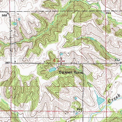 Topographic Map of Peterson Cemetery, IA