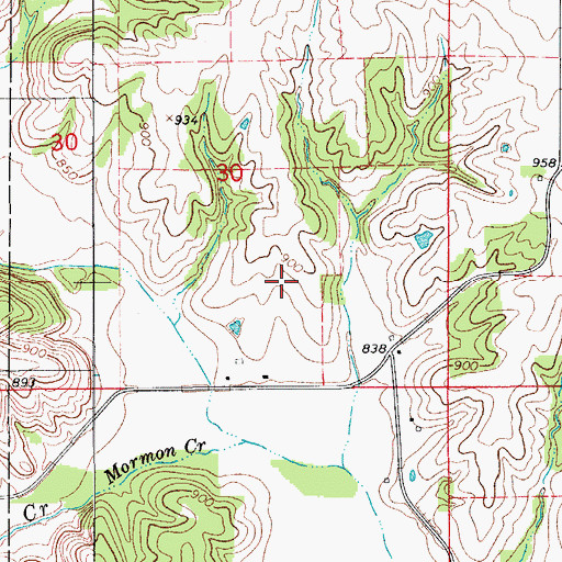 Topographic Map of Arnold Cemetery, IA