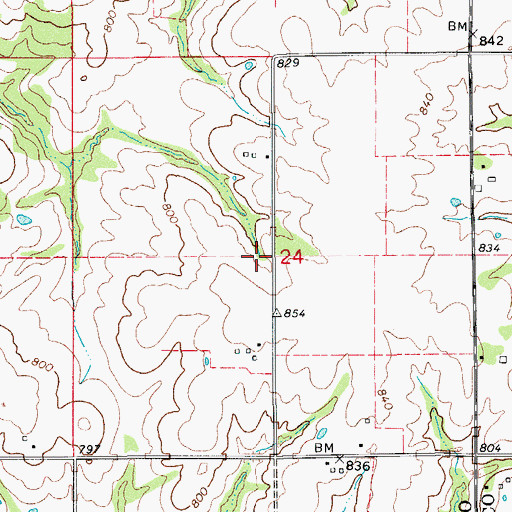 Topographic Map of Fall Cemetery, IA