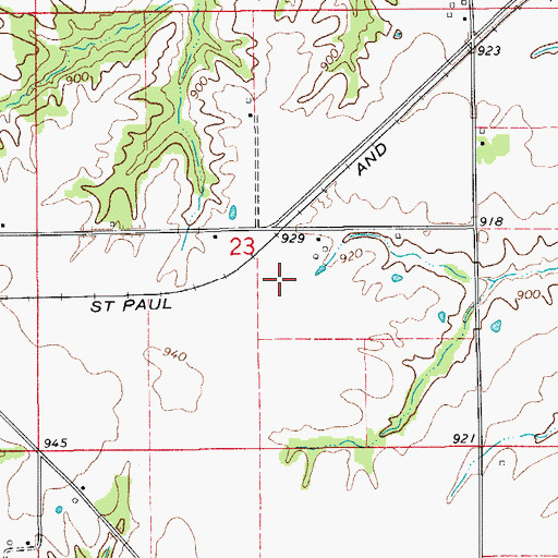 Topographic Map of McAllister Cemetery, IA