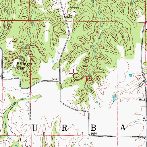 Topographic Map of Hough Cemetery, IA