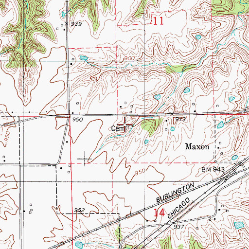 Topographic Map of Boggs Cemetery, IA