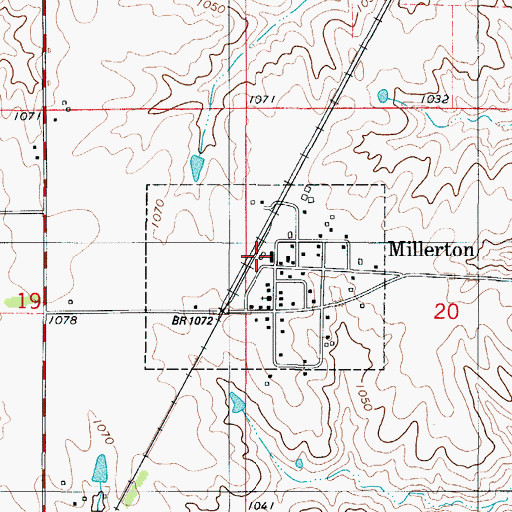 Topographic Map of Millerton, IA