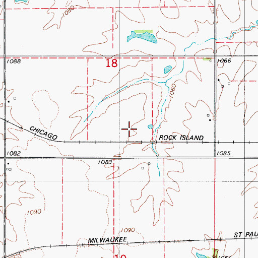 Topographic Map of Kniffin (historical), IA