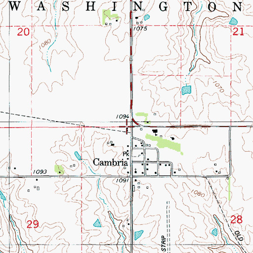 Topographic Map of Cambria (historical), IA