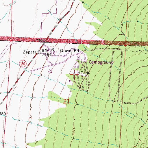 Topographic Map of Urraca Cemetery, CO