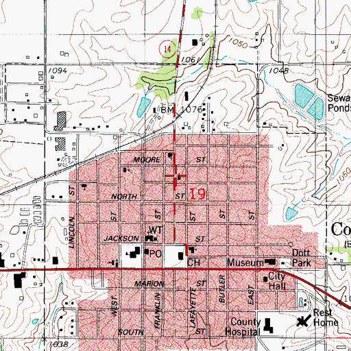 Topographic Map of Assembly of God Church, IA