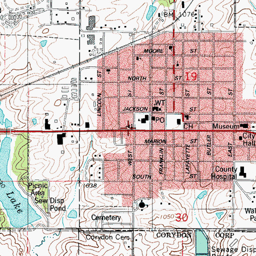 Topographic Map of First Baptist Church, IA