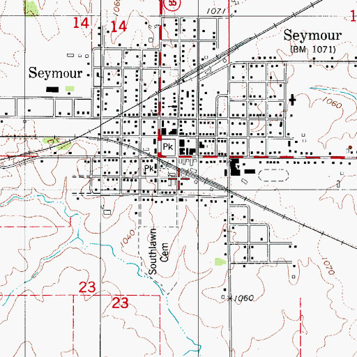 Topographic Map of Fowler Elevator Incorporated Elevator, IA