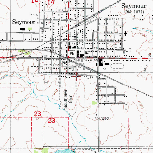 Topographic Map of First Christian Church, IA
