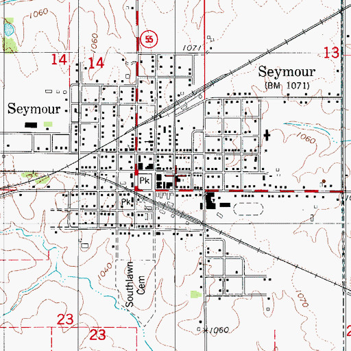 Topographic Map of First Baptist Church, IA