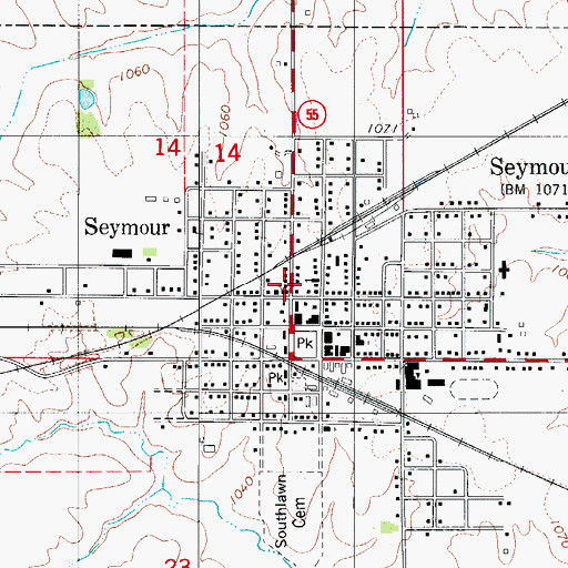 Topographic Map of United Methodist Church, IA