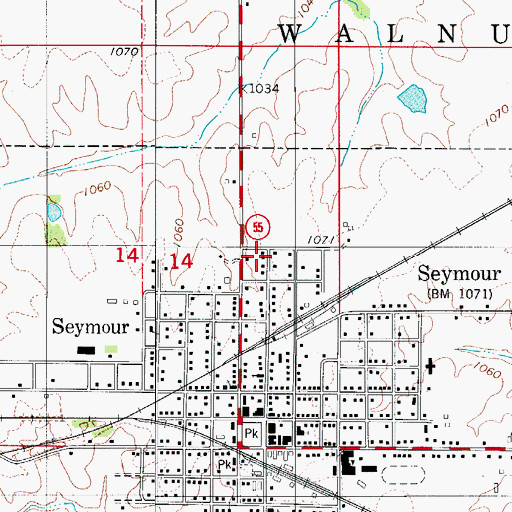 Topographic Map of Assembly of God Church, IA