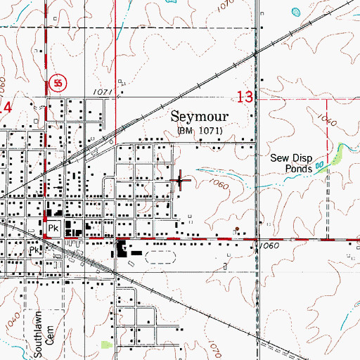 Topographic Map of Seymour Care Center, IA