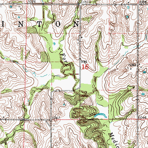 Topographic Map of Medicine Creek Wildlife Area, IA