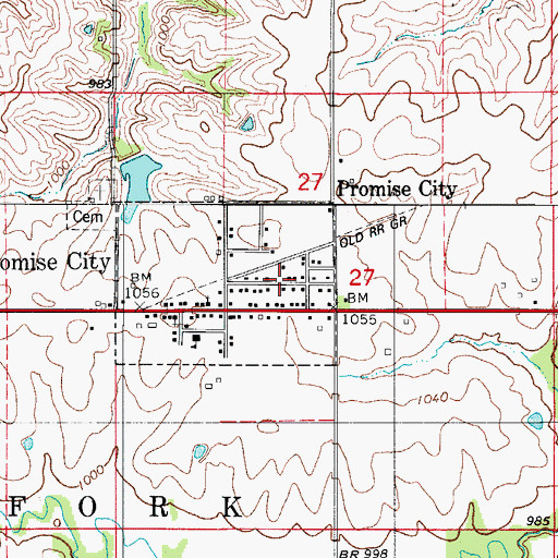 Topographic Map of Promise City (historical), IA