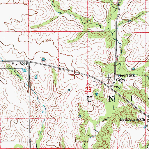 Topographic Map of McDaniel Cemetery, IA