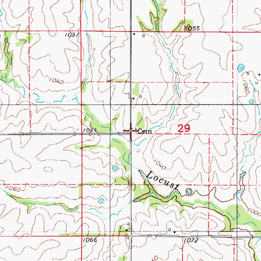 Topographic Map of Hickerson Cemetery, IA