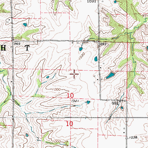 Topographic Map of Jones Cemetery, IA