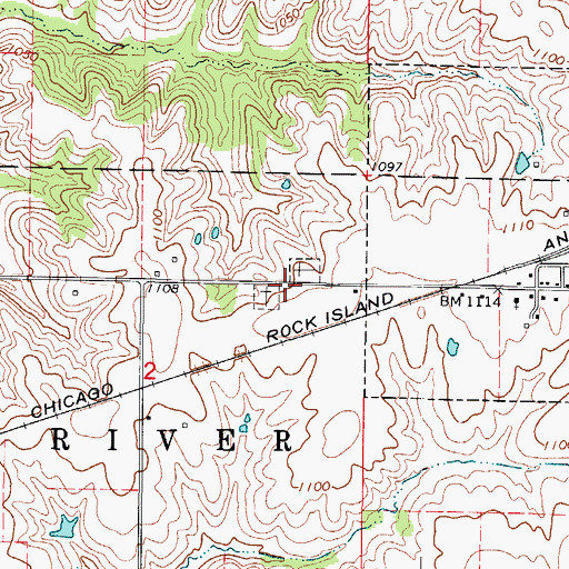 Topographic Map of Clio Cemetery, IA