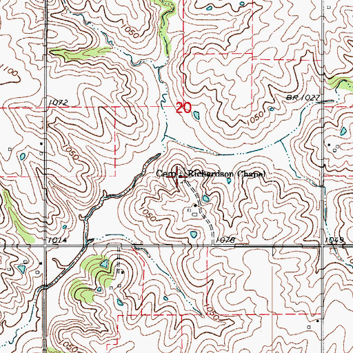 Topographic Map of Richardson Cemetery, IA