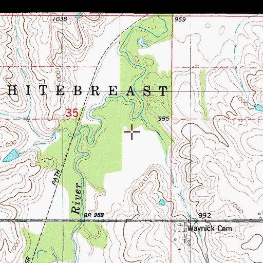 Topographic Map of Cinder Marsh Park, IA