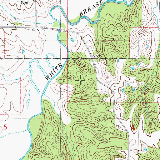 Topographic Map of Broadhead Woods Park, IA