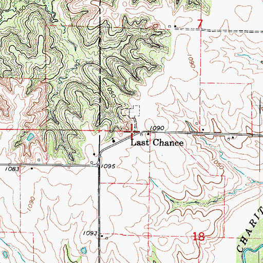 Topographic Map of Last Chance Post Office (historical), IA