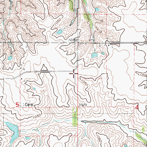 Topographic Map of Freeland Post Office (historical), IA