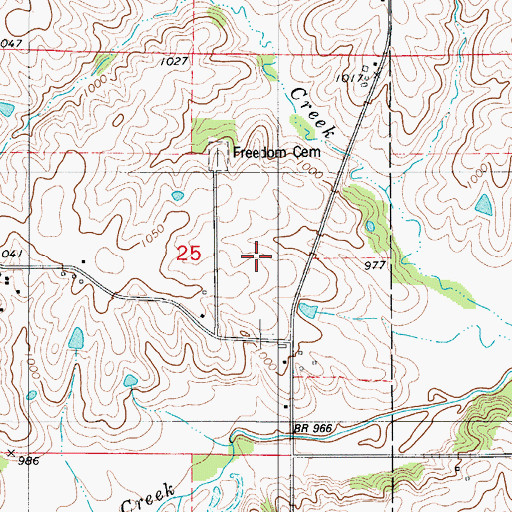 Topographic Map of Freedom Post Office (historical), IA
