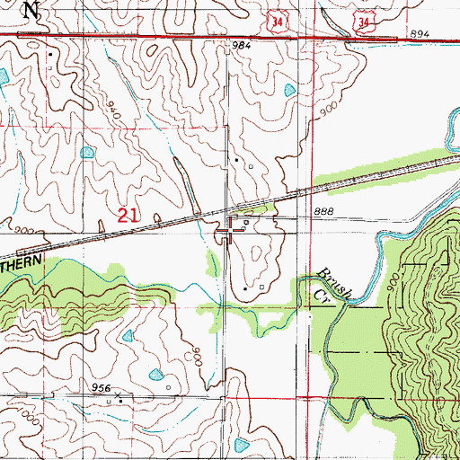 Topographic Map of Cleveland Post Office (historical), IA