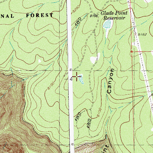 Topographic Map of Wild Bill Number Two Reservoir, CO